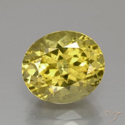 3.98ct طبيعي أصفر متوسط الأباتيت, بيضوي, قليلا جدا