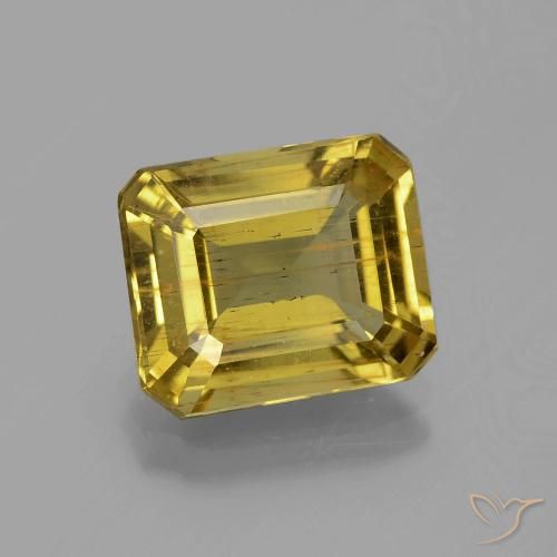 4.46ct طبيعي ذهب الأباتيت, قص الزمرد, قليلا جدا