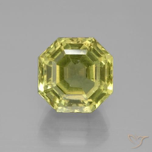 8.30ct طبيعي أصفر مخضر الأباتيت, قص الزمرد, قليلا جدا