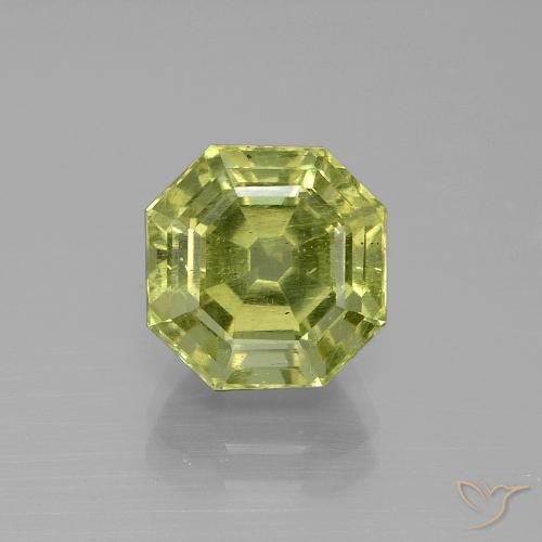 4.70ct طبيعي أصفر متوسط الأباتيت, قص الزمرد, VS-SI