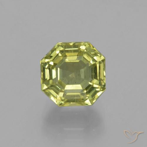 3.40ct طبيعي أخضر مصفر الأباتيت, قص الزمرد, قليلا جدا