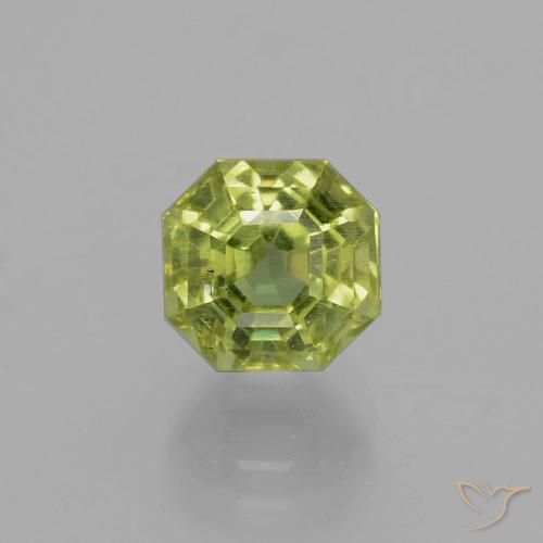 3.06ct طبيعي أخضر مصفر الأباتيت, قص الزمرد, قليلا جدا