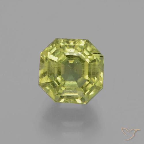 3.83ct طبيعي أخضر مصفر الأباتيت, قص الزمرد, قليلا جدا