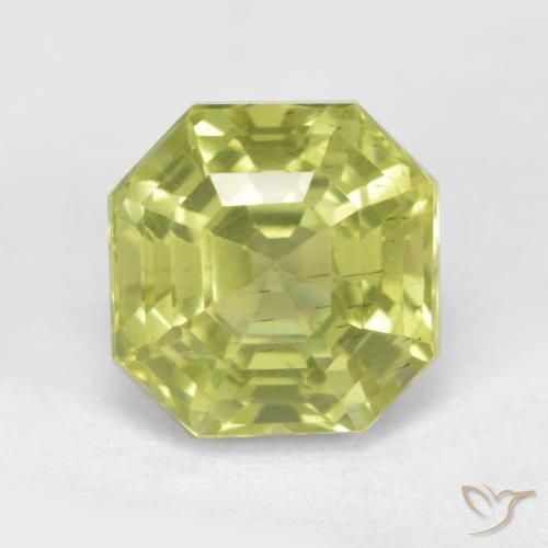 3.03ct طبيعي أصفر فاتح الأباتيت, قص الزمرد, قليلا جدا