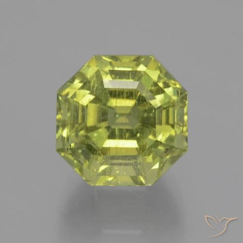 7.63ct طبيعي أخضر مصفر الأباتيت, قص الزمرد, VS-SI