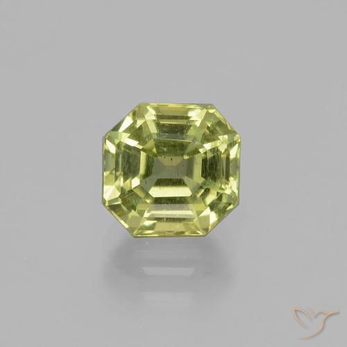 2.37ct طبيعي أخضر مصفر الأباتيت, قص الزمرد, قليلا جدا