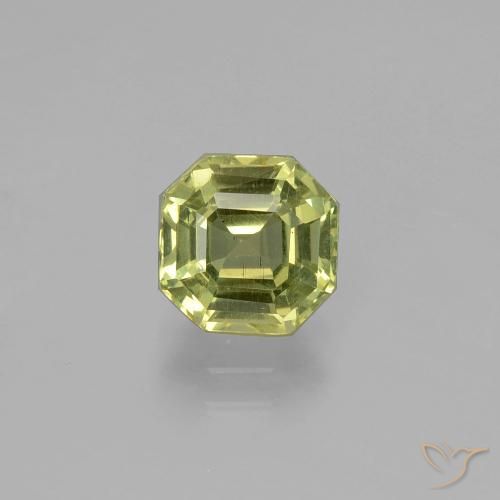 1.64ct طبيعي أخضر مصفر الأباتيت, قص الزمرد, قليلا جدا
