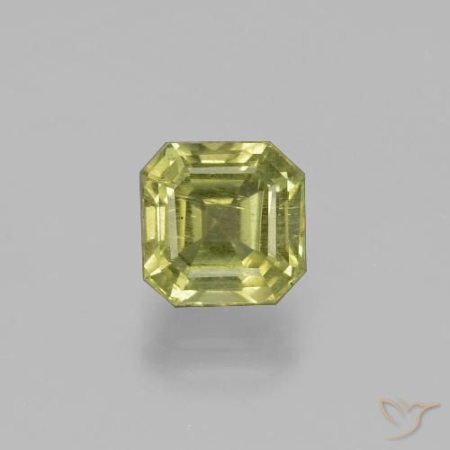 1.95ct طبيعي أخضر مصفر الأباتيت, قص الزمرد, قليلا جدا