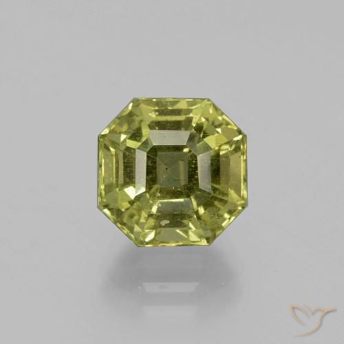 4.01ct طبيعي أخضر مصفر الأباتيت, قص الزمرد, VS-SI