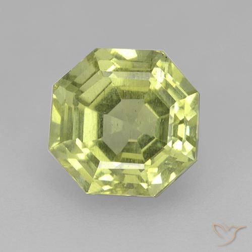 3.24ct طبيعي أصفر متوسط الأباتيت, قص الزمرد, قليلا جدا