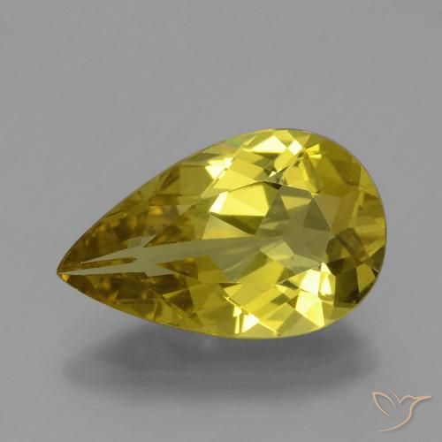 4.73ct طبيعي أصفر متوسط الأباتيت, شكل الكمثرى, قليلا جدا