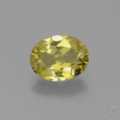 1.46ct طبيعي أصفر متوسط الأباتيت, بيضوي, قليلا جدا