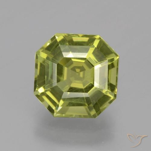 3.41ct طبيعي أخضر مصفر الأباتيت, قص الزمرد, قليلا جدا