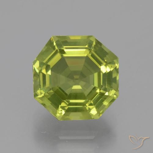3.54ct طبيعي أخضر مصفر الأباتيت, قص الزمرد, VVS-VS