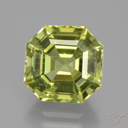 6.54ct طبيعي أخضر مصفر الأباتيت, قص الزمرد, قليلا جدا