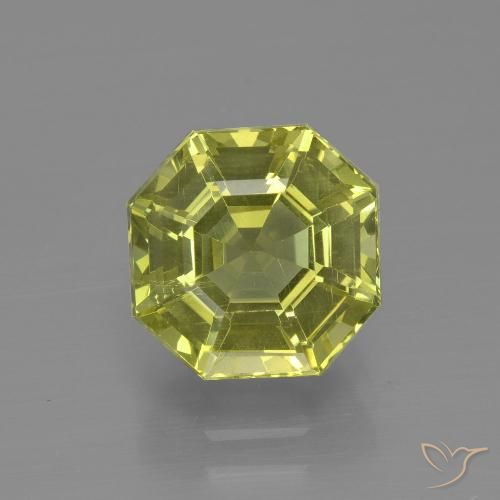 3.74ct طبيعي أصفر مخضر الأباتيت, قص الزمرد, قليلا جدا