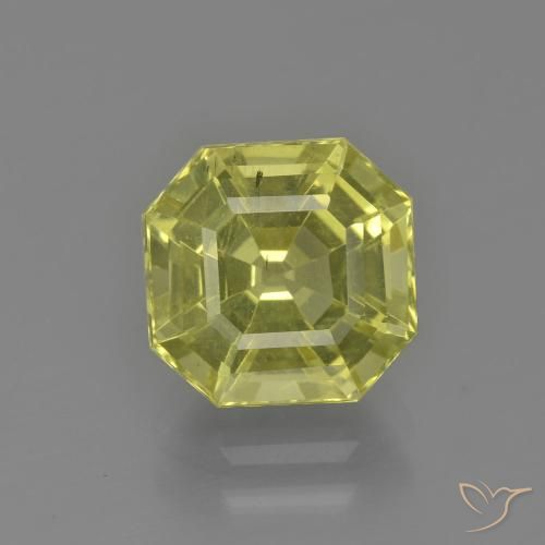 3.18ct طبيعي أصفر متوسط الأباتيت, قص الزمرد, قليلا جدا