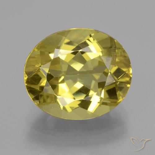 9.01ct طبيعي أصفر بنى الأباتيت, بيضوي, قليلا جدا