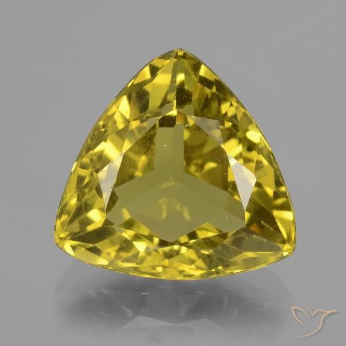 8.95ct طبيعي أصفر خريفى الأباتيت, مثلثى, قليلا جدا