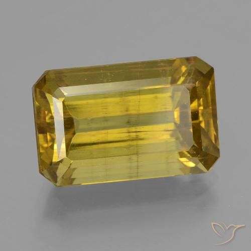 12.73ct طبيعي أصفر ديجون الأباتيت, قص الزمرد, قليلا جدا