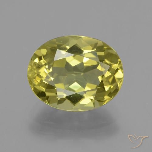 4.44ct طبيعي أصفر متوسط الأباتيت, بيضوي, قليلا جدا