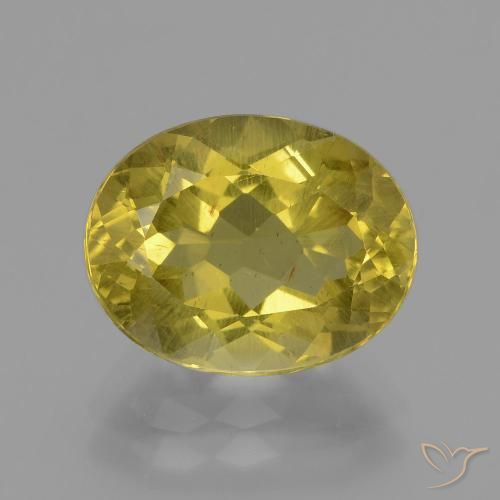 4.73ct طبيعي أصفر متوسط الأباتيت, بيضوي, قليلا جدا