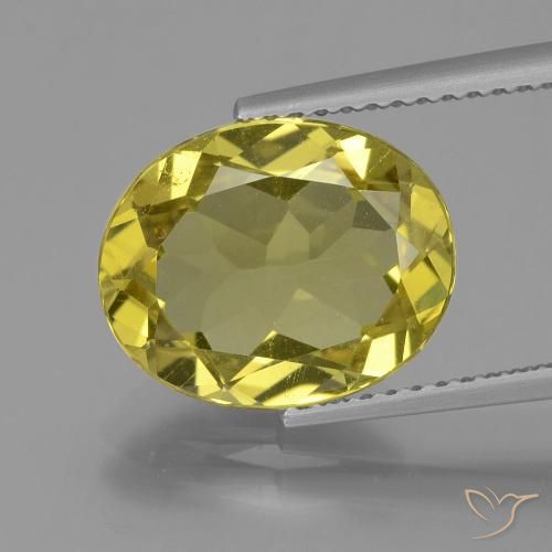 4.14ct طبيعي أصفر غامق الأباتيت, بيضوي, قليلا جدا