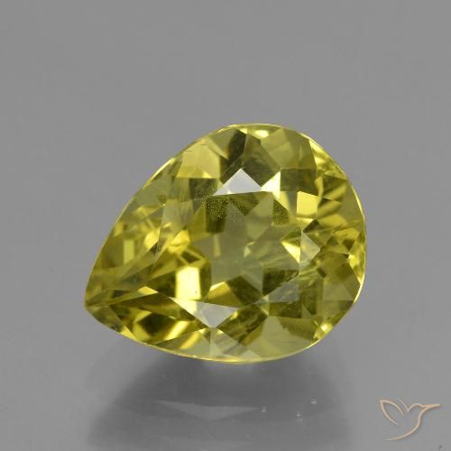 3.73ct طبيعي أصفر ترابى الأباتيت, شكل الكمثرى, قليلا جدا