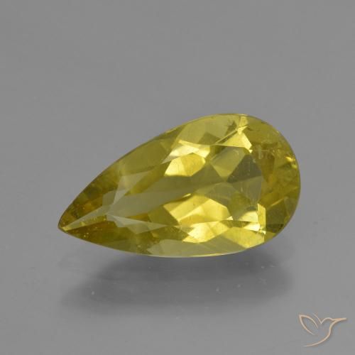 3.30ct طبيعي أصفر متوسط الأباتيت, شكل الكمثرى, VS-SI