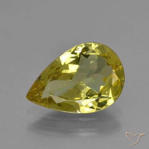 3.12ct طبيعي أصفر متوسط الأباتيت, شكل الكمثرى, VS-SI