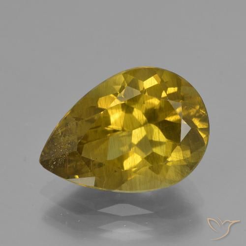 5.59ct طبيعي بنى مصفر الأباتيت, شكل الكمثرى, قليلا جدا