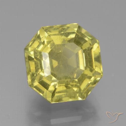 6.61ct طبيعي أصفر فاتح الأباتيت, قص الزمرد, قليلا جدا