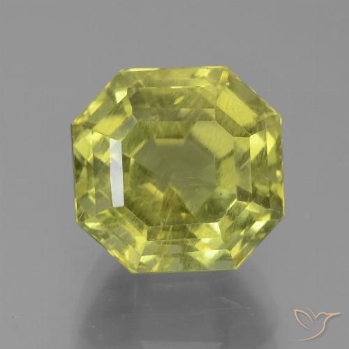 6.95ct طبيعي الأصفر الليمونى الأباتيت, قص الزمرد, قليلا جدا