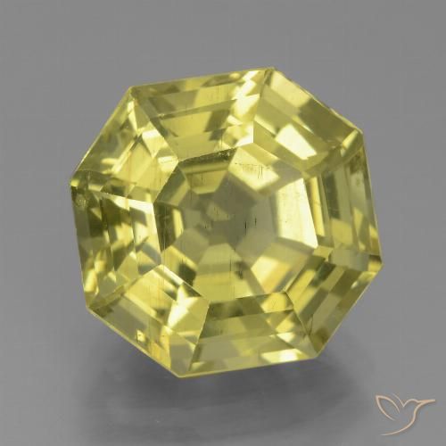 7.08ct طبيعي أصفر الذرة فاتح الأباتيت, قص الزمرد, قليلا جدا