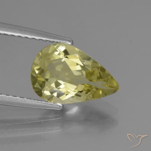 1.95ct طبيعي أصفر كريمى باهت الأباتيت, شكل الكمثرى, قليلا جدا