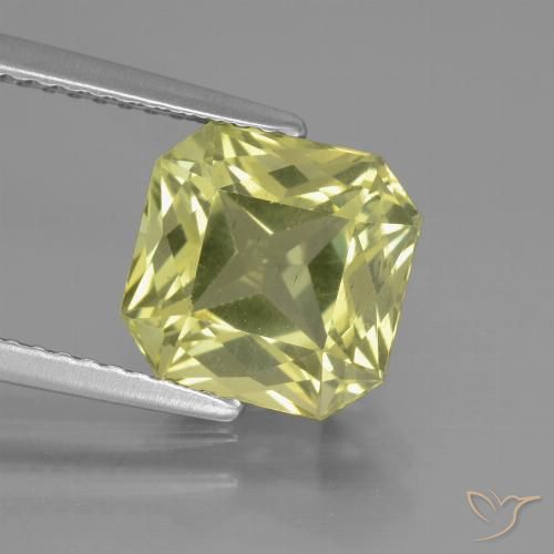 3.67ct طبيعي أصفر مخضر الأباتيت, قص الزمرد, قليلا جدا