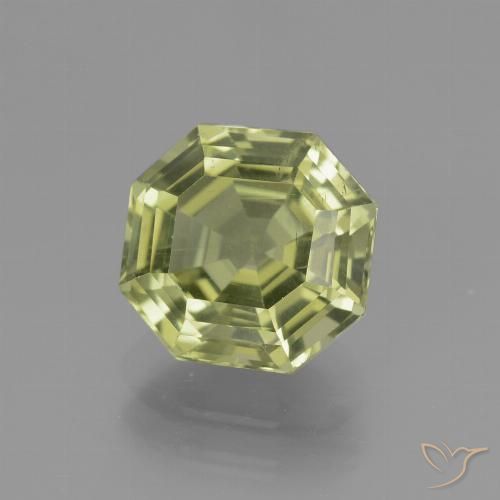 3.31ct طبيعي أخضر أصفر الأباتيت, قص الزمرد, قليلا جدا
