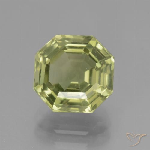3.86ct طبيعي أخضر مصفر الأباتيت, قص الزمرد, قليلا جدا