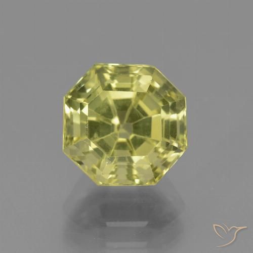 3.42ct طبيعي أصفر مخضر الأباتيت, قص الزمرد, قليلا جدا