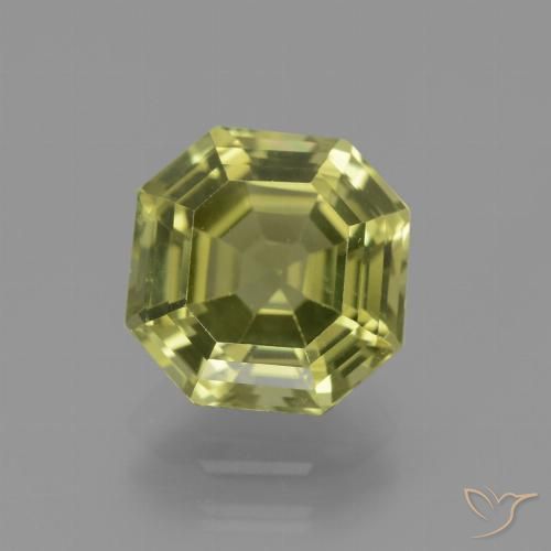 3.21ct طبيعي أخضر أصفر الأباتيت, قص الزمرد, VVS-VS
