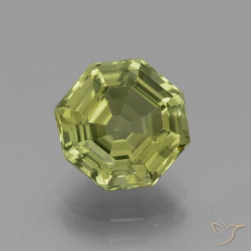 3.36ct طبيعي أخضر أصفر الأباتيت, قص الزمرد, قليلا جدا