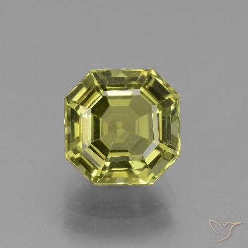 3.03ct طبيعي أصفر متوسط الأباتيت, قص الزمرد, قليلا جدا