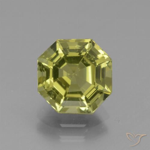 3.00ct طبيعي أصفر أخضر الأباتيت, قص الزمرد, قليلا جدا