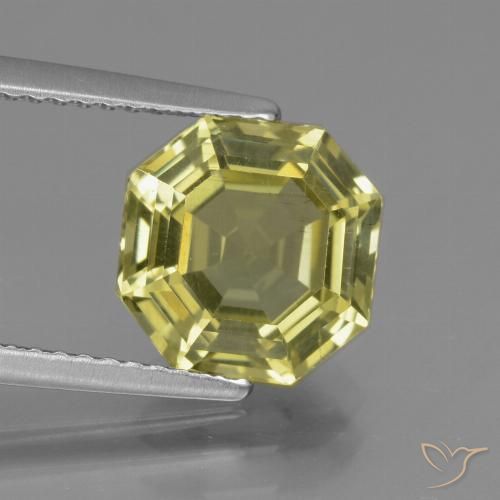 3.33ct طبيعي أصفر متوسط الأباتيت, قص الزمرد, قليلا جدا