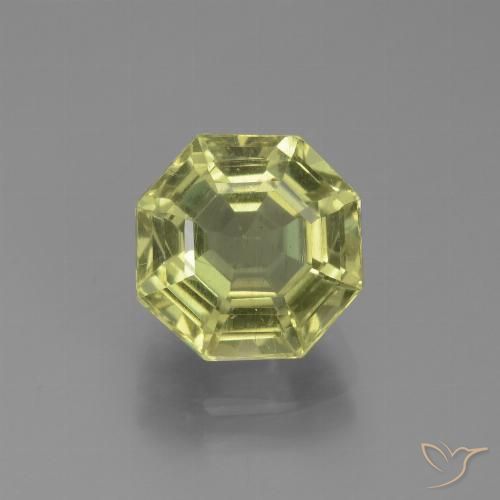 2.81ct طبيعي أصفر أخضر الأباتيت, قص الزمرد, قليلا جدا