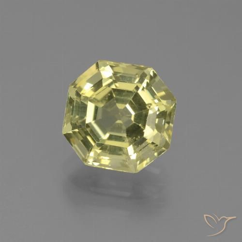 2.43ct طبيعي أصفر مخضر الأباتيت, قص الزمرد, قليلا جدا