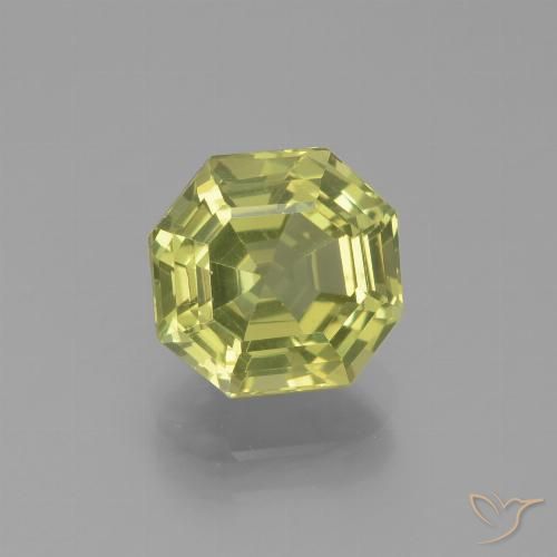 2.54ct طبيعي أصفر أخضر الأباتيت, قص الزمرد, قليلا جدا