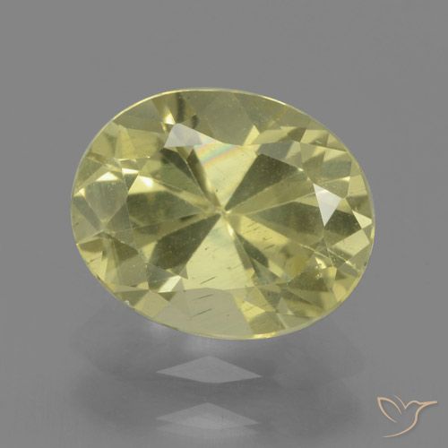 2.08ct طبيعي أصفر متوسط الأباتيت, بيضوي, قليلا جدا