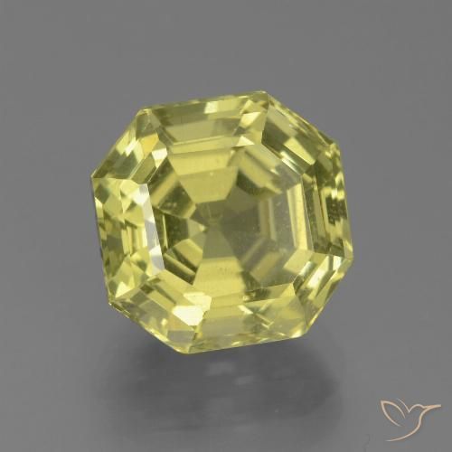 4.94ct طبيعي أصفر فاتح الأباتيت, قص الزمرد, قليلا جدا