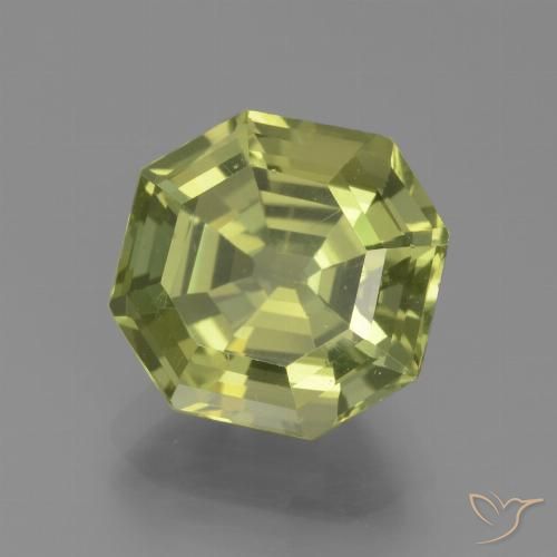 4.58ct طبيعي أخضر أصفر الأباتيت, قص الزمرد, قليلا جدا